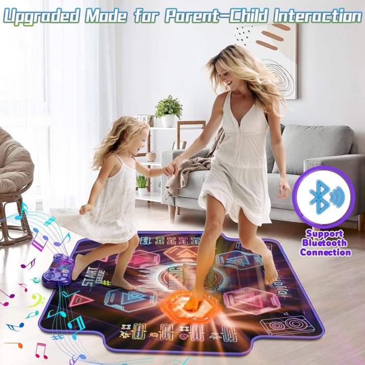 JUGAAD LIFE Dance Mat Toys for 3-10 Year Old Girls, 6-Button Light Up Dance Pad with Music Dance Game Mat Christmas Birthday Gifts for Girls & Boys Ages 3-6 Years Old