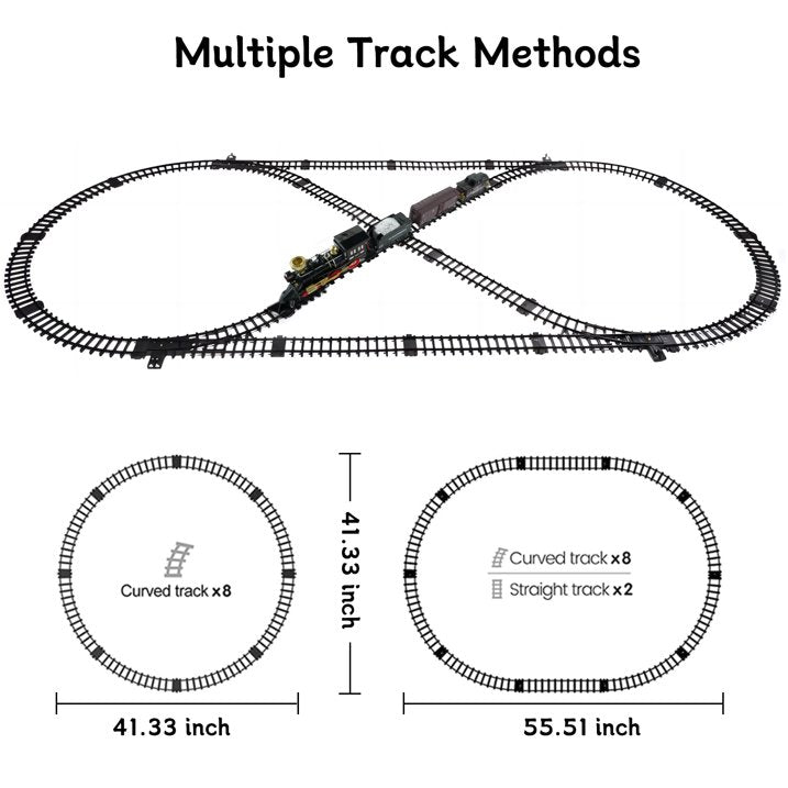 JUGAAD LIFE Train Set for Kids with Adjustable Speed Remote Control Electric Train Toys for Boys Girls RC Train Toys with Smokes, Lights, Sound, Birthday Christmas Gifts for Kids 3 4 5 6 7 Years Old