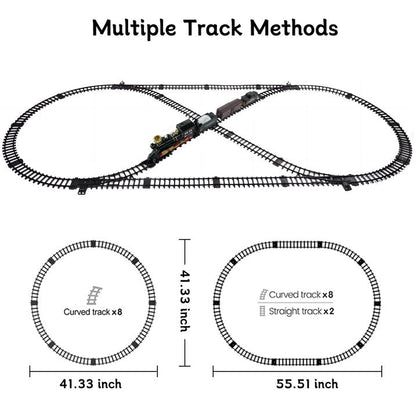 JUGAAD LIFE Train Set for Kids with Adjustable Speed Remote Control Electric Train Toys for Boys Girls RC Train Toys with Smokes, Lights, Sound, Birthday Christmas Gifts for Kids 3 4 5 6 7 Years Old