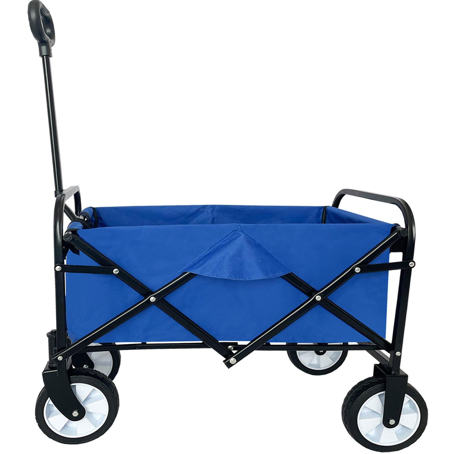 Collapsible Folding Wagon Garden Cart Beach Wagon Grocery Wagon All-Terrain Wheels Garden Grocery Wagon for Shopping Park Picnic, Beach Trip, Outdoor Activities, Camping, Blue