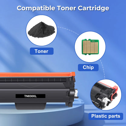 TN830XL TN830 Cartridges Replacement for Brother TN830 830XL Toner Compatible with DCP-L2640DW MFC-L2820DW HL-L2400D HL-L2460DW HL-L2405W HL-L2465DW HL-L2480DW Printer (1 Pack)