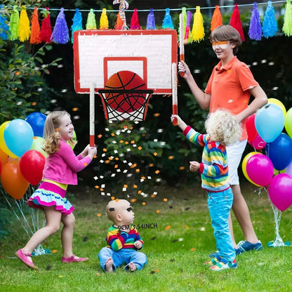 JUGAAD LIFE Basketball Pinata Party Supplies Pinata Bundle with Blindfold and Bat for Girls Boys Kids Sports Theme Birthday Party Toys Game Decorations