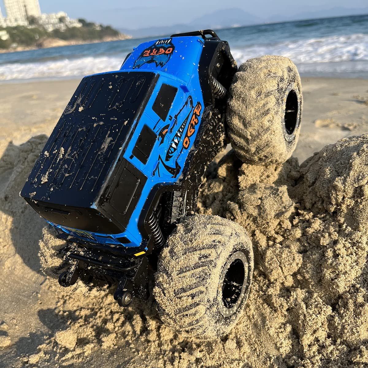 JUGAAD LIFE Remote Control Cars 1:16 SUV Toys RC Monster Truck Toys Body Waterproofing Suitable for All Terrain 4WD Off-Road Car, Land Water 2 in 1, Gifts for Kids Boys