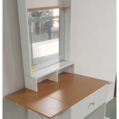 Anrist Small Vanity Desk with 3 Adjustable Lighted Mirror, Makeup Vanity Table for Small Space Bedroom,White